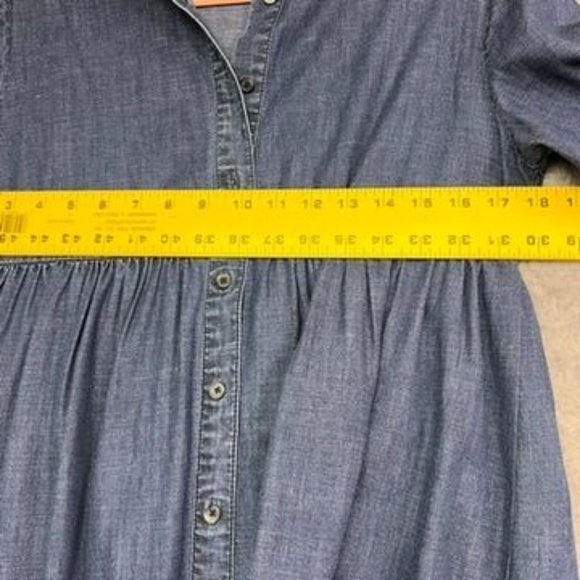 Kate Spade Broome Street Denim Embroidered Floral Shirt Dress - Picture 6 of 11